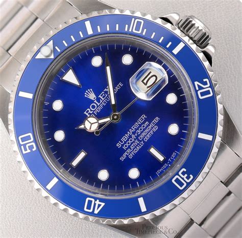 rolex blue submariner stainless steel